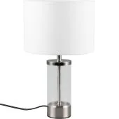 Reality Grazia R51711007 staal met helder glazen tafellamp met witte kap