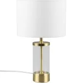 Reality Grazia R51711008 mat messing tafellamp met glas en witte kap