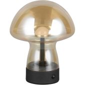 Reality Dooley R54981113 amber glazen oplaadbare tafellamp