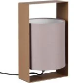 Reality Pail R55751065 koffie bruine tafellamp met taupe kap