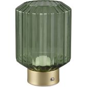 Reality Lord R57761115 messing met groen glazen oplaadbare tafellamp