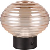 Reality Earl R57771113 zwarte oplaadbare tafellamp met amber glas