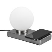 Reality Chloe R59080107 staal kleurig tafellampje met inductief laadstation