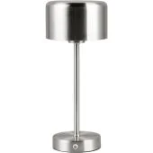 Trio Jeff R59151107 staal kleurige tafellamp op batterijen