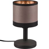 Trio Davos R59551041 zwarte tafellamp met taupe textiel