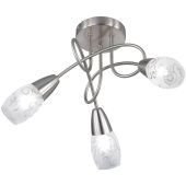 Trio Colmar R60023007 stalen plafondlamp met gesatineerd glas