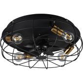 Reality Trondheim R61095032 zwart met messingkleurige plafondventilator