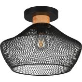 Trio Valeria R61281032 zwarte plafondlamp met hout
