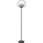 Freelight Aureol S2231SK zwarte vloerlamp met rookglas
