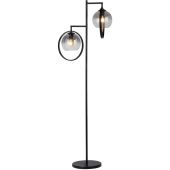 Freelight Aureol S2232SK zwarte vloerlamp met rookglas