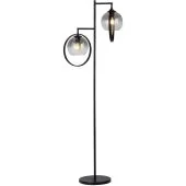 Freelight Aureol S2232SK zwarte vloerlamp met rookglas