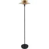 Freelight Muschio S3801BG zwarte vloerlamp met goudkleurig gelaagde kap