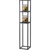 Freelight Dentro S4122GD zwarte vloerlamp met goud glas