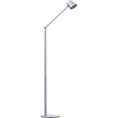 Freelight Trieste S4601S zilvergrijze vloerlamp met vierkant naar rond kapje en driestappen dimmer