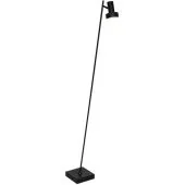 Freelight Lunata S9091Z zwarte vloerlamp met vierkante voet en dunne buis met in de top een spotje