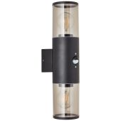 Brilliant Sergio 96474/63 mat zwarte buitenlamp met bewegingsmelder