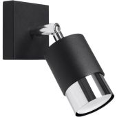 Sollux Nero SOL1064 mat zwarte spot met chroom