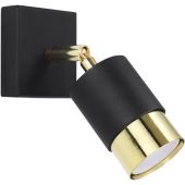 Sollux Nero SOL1069 mat zwarte spot met goud kleur