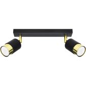 Sollux Nero SOL1070 mat zwarte spot met goud kleur