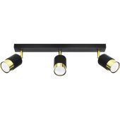 Sollux Nero SOL1071 mat zwarte spot met goud kleur