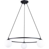 Sollux Yoli SL.1213 zwarte kroonluchter met drie glazen bollen