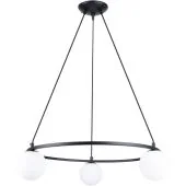 Sollux Yoli SL.1213 zwarte kroonluchter met drie glazen bollen