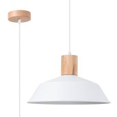 Sollux Fano SL.1321 witte hanglamp met hout