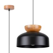 Sollux Marion SL.1351 zwarte hanglamp met hout