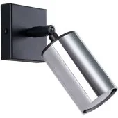 Sollux Winx SL.1366 chromen spotje met zwarte wandplaat