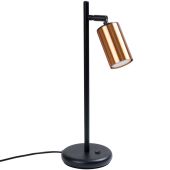 Sollux Winx SL.1381 zwarte tafellamp met koperen spot