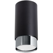 Sollux Nero SL.1408 zwarte plafondlamp met chromen rand