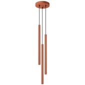 Sollux Pastelo SL.1527 oker rode hanglamp met drie buisvormige kappen