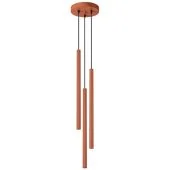 Sollux Pastelo SL.1527 oker rode hanglamp met drie buisvormige kappen