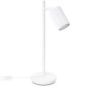 Sollux Karbon SL.1548 witte tafellamp van geribbeld aluminium