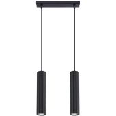 Sollux Karbon SL.1574 zwart geribbelde hanglamp