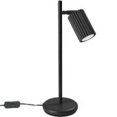 Sollux Karbon SL.1586 zwarte tafellamp van geribbeld aluminium