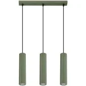 Sollux Karbon SL.1613 olijfgroene geribbelde hanglamp