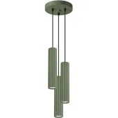 Sollux Karbon SL.1614 olijfgroene geribbelde hanglamp
