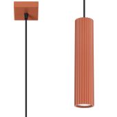 Sollux Karbon SL.1630 oker rode geribbelde hanglamp