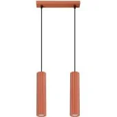 Sollux Karbon SL.1631 okerrode geribbelde hanglamp