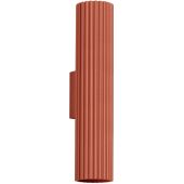 Sollux Karbon SL.1634 oker rode geribbelde updown wandlamp