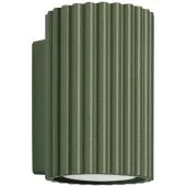 Sollux Karbon SL.1656 olijf groene geribbelde wandlamp