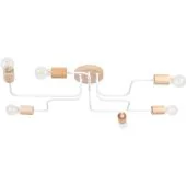 Sollux Timbo SL.1666 wit met houten plafondlamp