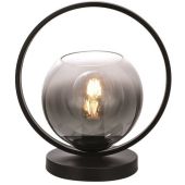 Freelight Aureol T2230SK zwarte tafellamp met rookglas
