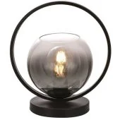 Freelight Aureol T2230SK zwarte tafellamp met rookglas