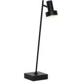 Freelight Lunata S9091S staal kleurige vloerlamp met vierkante voet en dunne buis met in de top een spotje