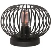 Freelight Aglio T7825Z zwarte tafellamp met kap van dunne reepjes metaal