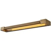 Freelight Parete W1460B bronzen schilderijlamp met kantelbaar deel waar de LED is geplaatst. rechtsonder een touch dimmer