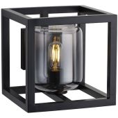Freelight Dentro W4120SK zwarte wandlamp met rookglas