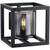 Freelight Dentro W4120SK zwarte wandlamp met rookglas